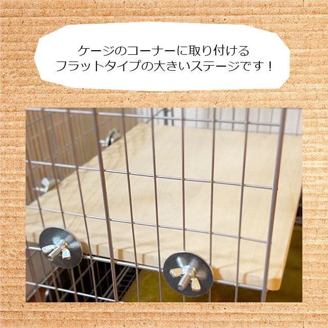 チンチラもふもふ共和国 ひろびろ木製コーナーステージ 中二階が作れる