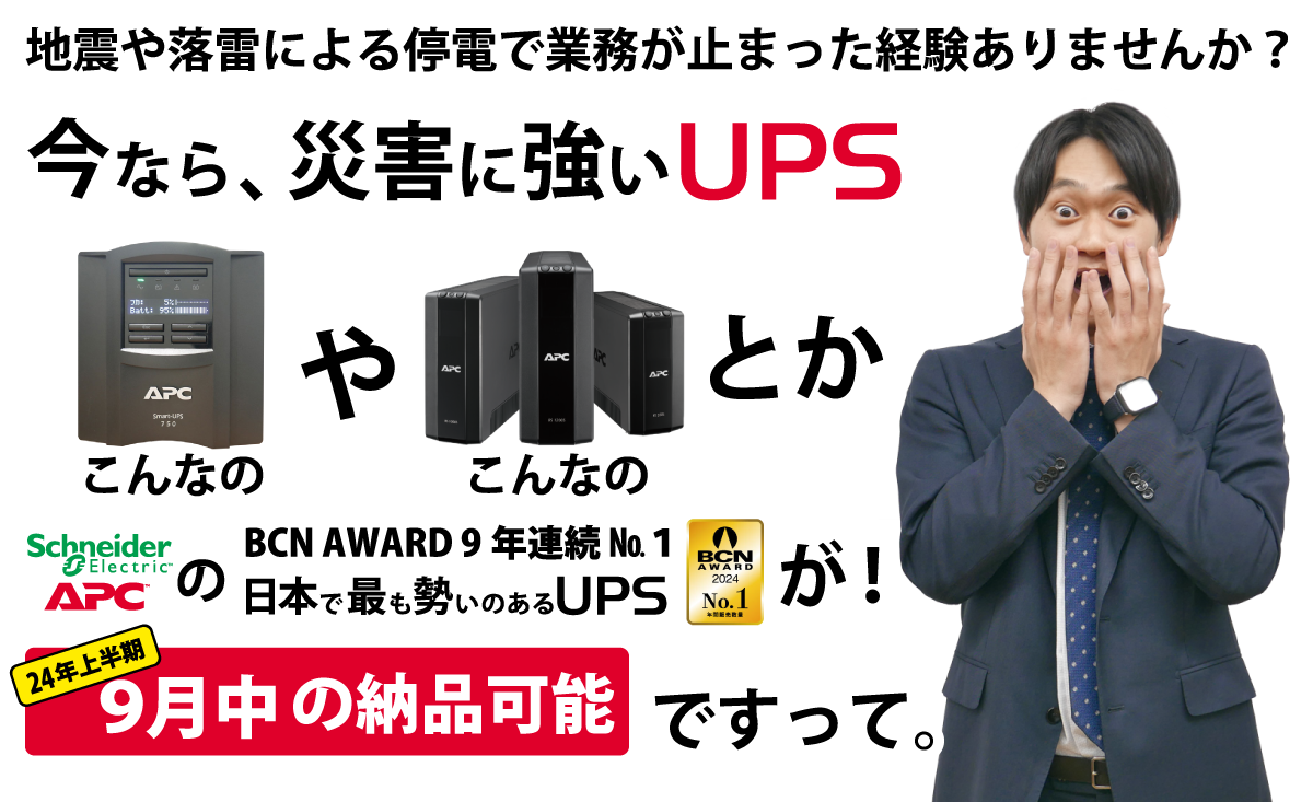 在庫即納・年度内納品｜上半期末につき Schneider APC UPS購入推進中｜見てね価格