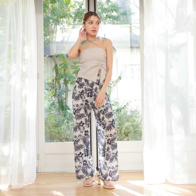 ワッフルニット素材ベアトップビキニ/ベアキニ