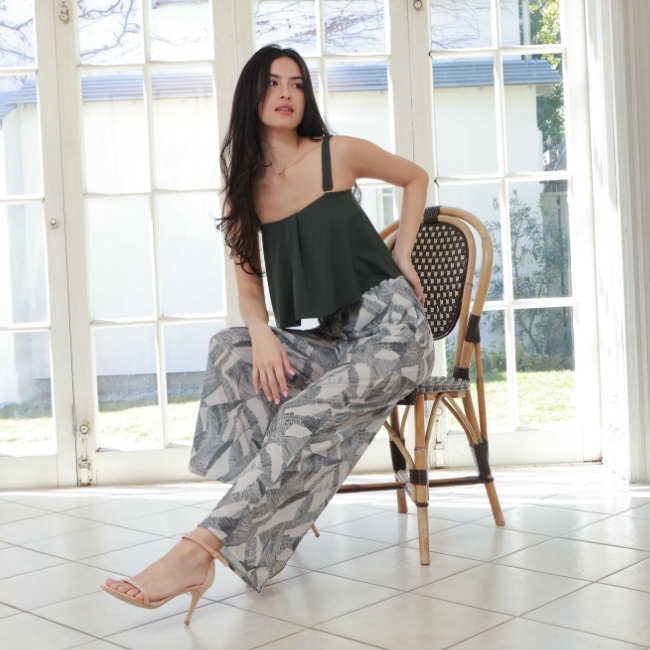 無地ロングフレアバンドゥビキニ