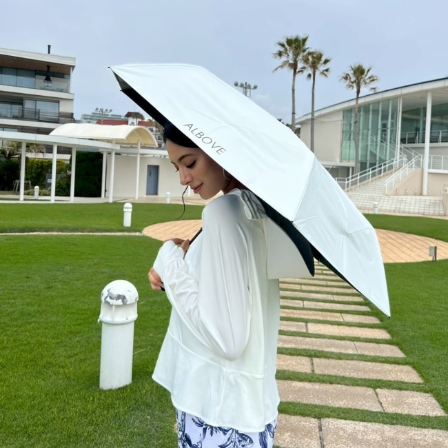 UV折りたたみ日傘　ALBOVEロゴ入り 自動開閉 55cm【UVbect】