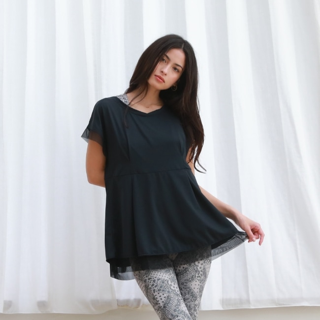 UVカットタック入りメッシュフレアTシャツ【UVbect】