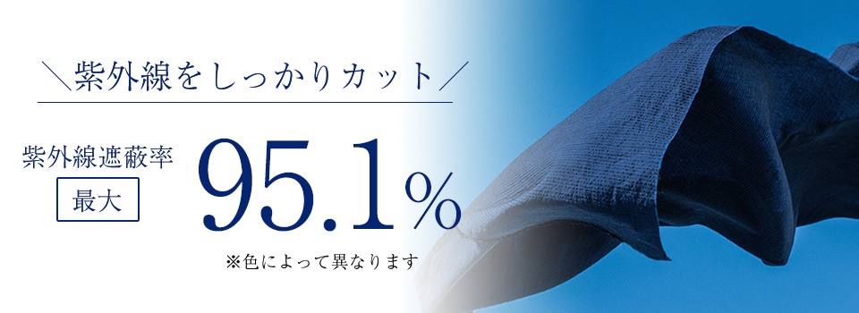 紫外線遮蔽率最大95.1％