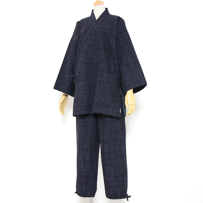 作務衣「遠州織 スラブ入り作務衣ブルー」