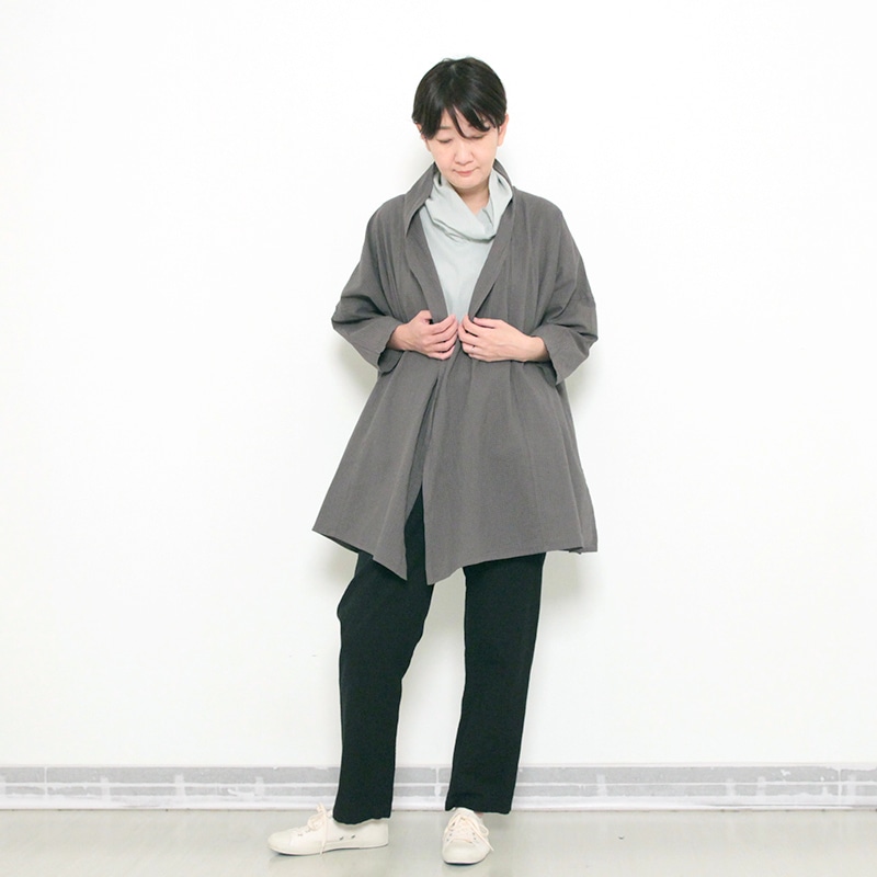 からみ織り 羽織 ダークグレー