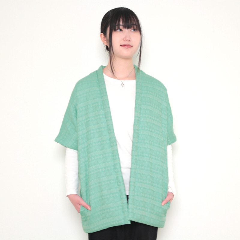 風雅 五分袖はんてんモデル着用画像