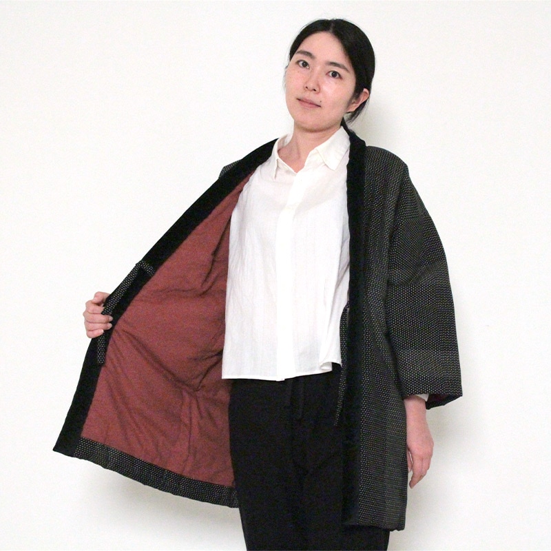 半纏［都鳥(みやこどり) 袢天］全2色 中わた：綿100%/フィット型(男女