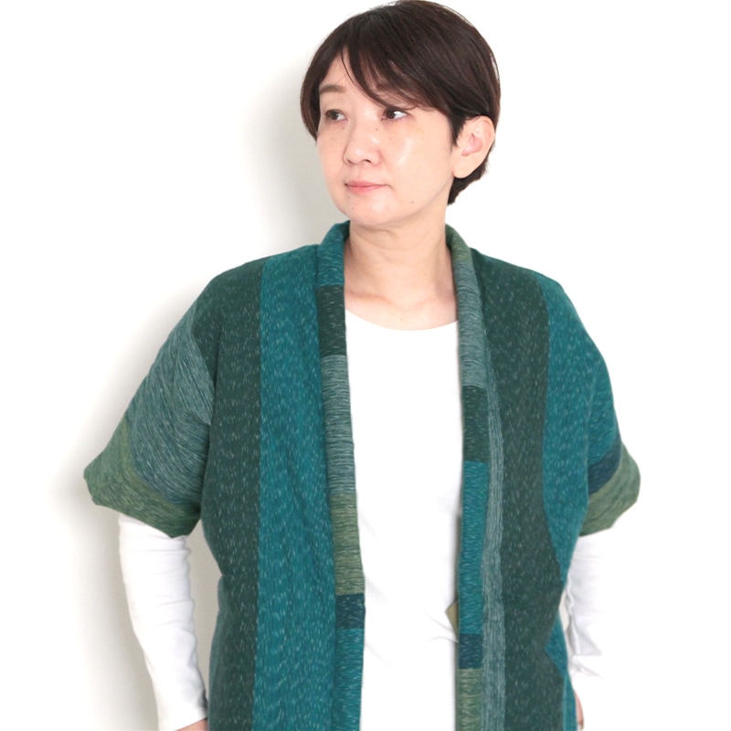 金糸梅 五分袖はんてんモデル着用画像