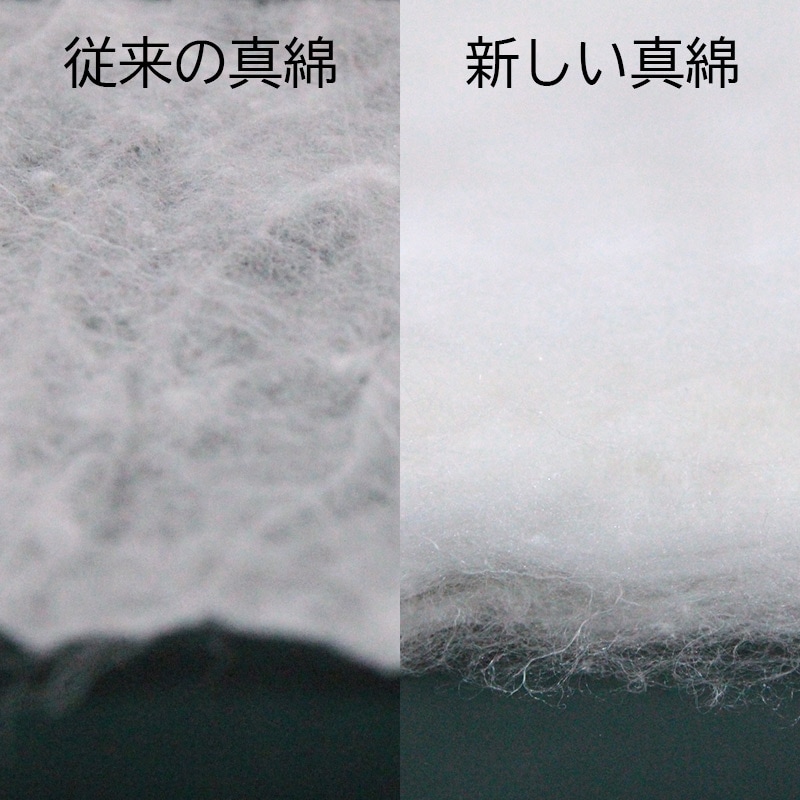 従来の真綿との厚みの違いの画像
