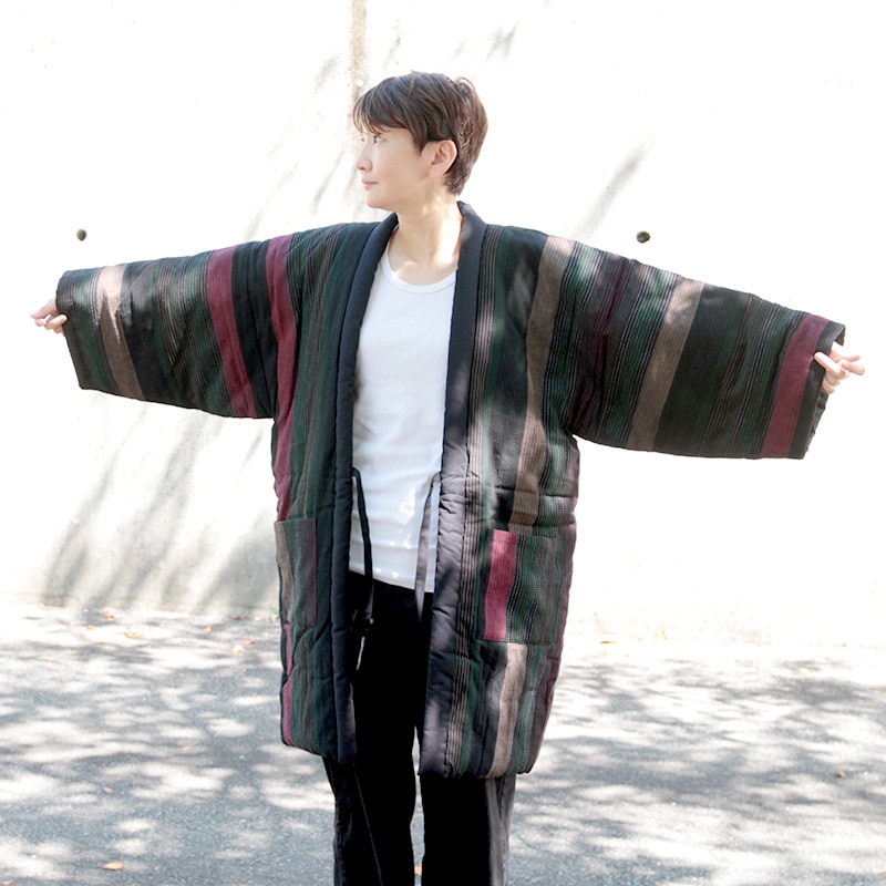 半纏 [あけぼの袢天] 全3色 混紡わた ロング93cm丈