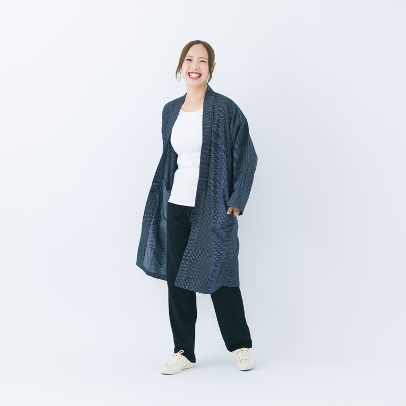 haori [miyakodori long] 全2色 ロング丈 春秋冬向け 綿100