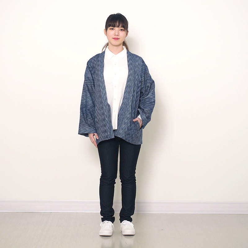 Haori Nami ネイビー グリーン イエロー 春夏秋 綿100 宮田織物 公式通販サイト