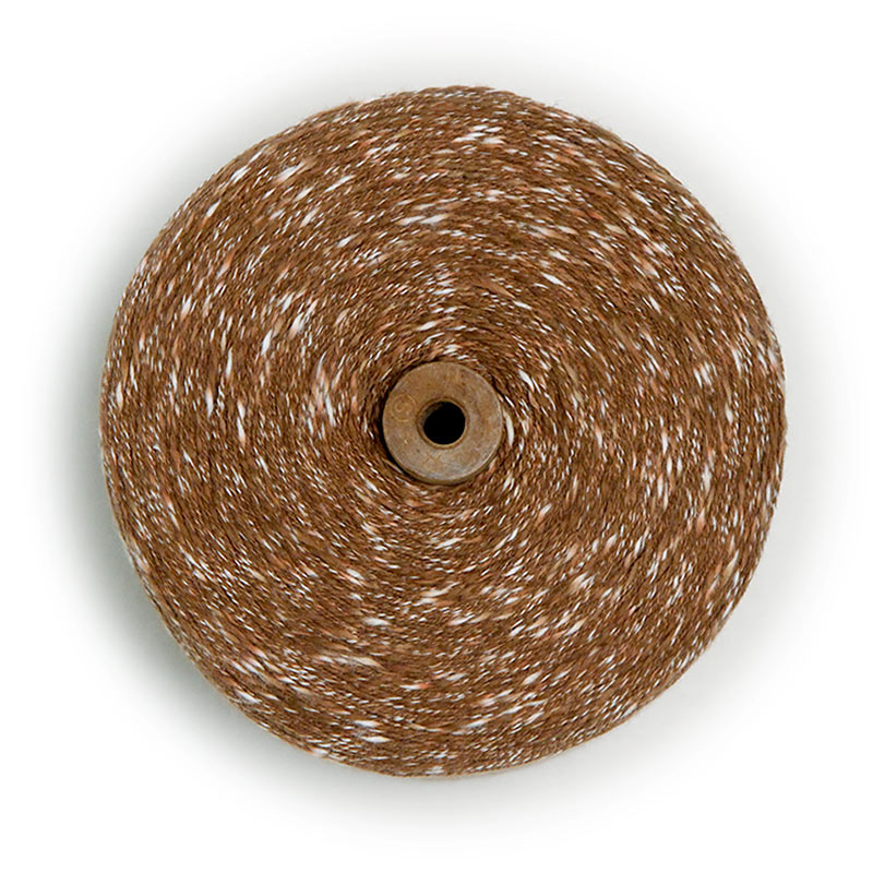 和木綿の糸「スラブ糸 茶白」の写真