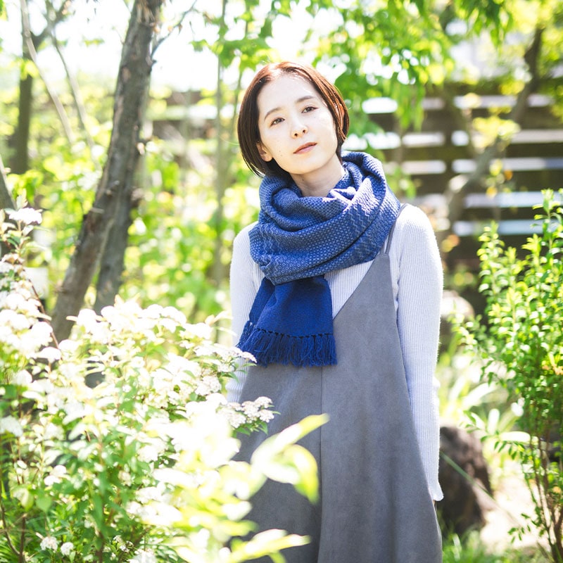 ウールコットンマフラーの写真