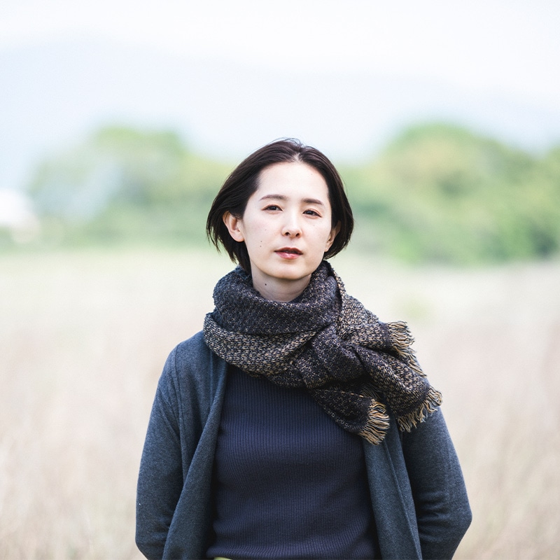 ウールコットンマフラーの写真