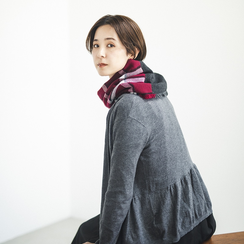 NECKABLE WOOL SNOOD CHECK ウールスヌードの写真