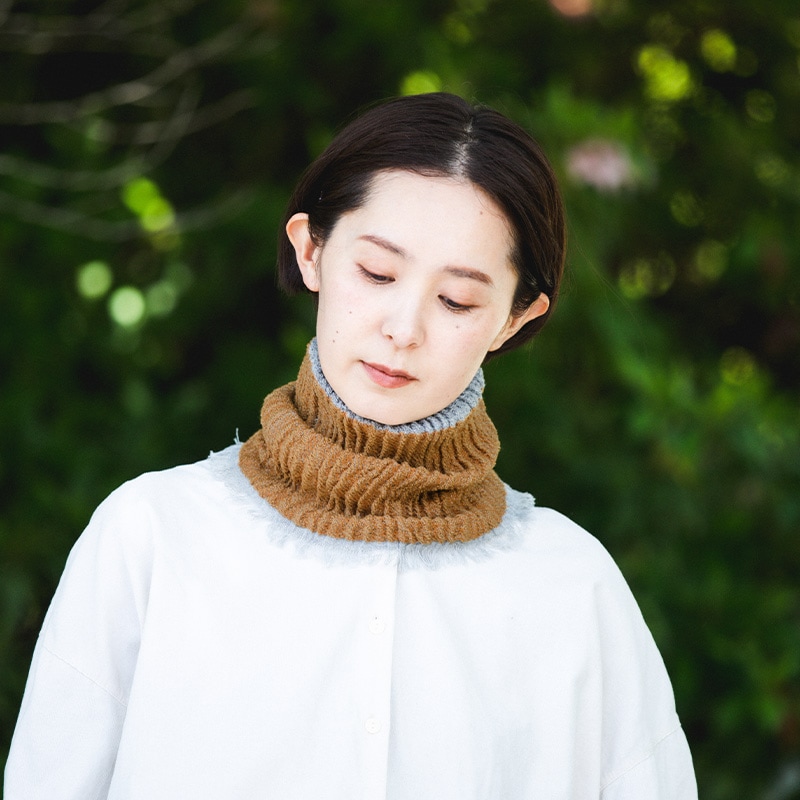 工房織座 [WOOL REVERSIBLE NECK WARMER ウール リバーシブルネック