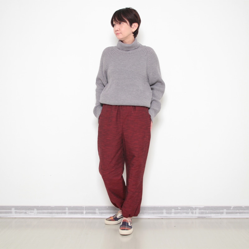 新作】キルトパンツ [和] 赤・グレー 冬向け M・L もんぺ型 男女兼用