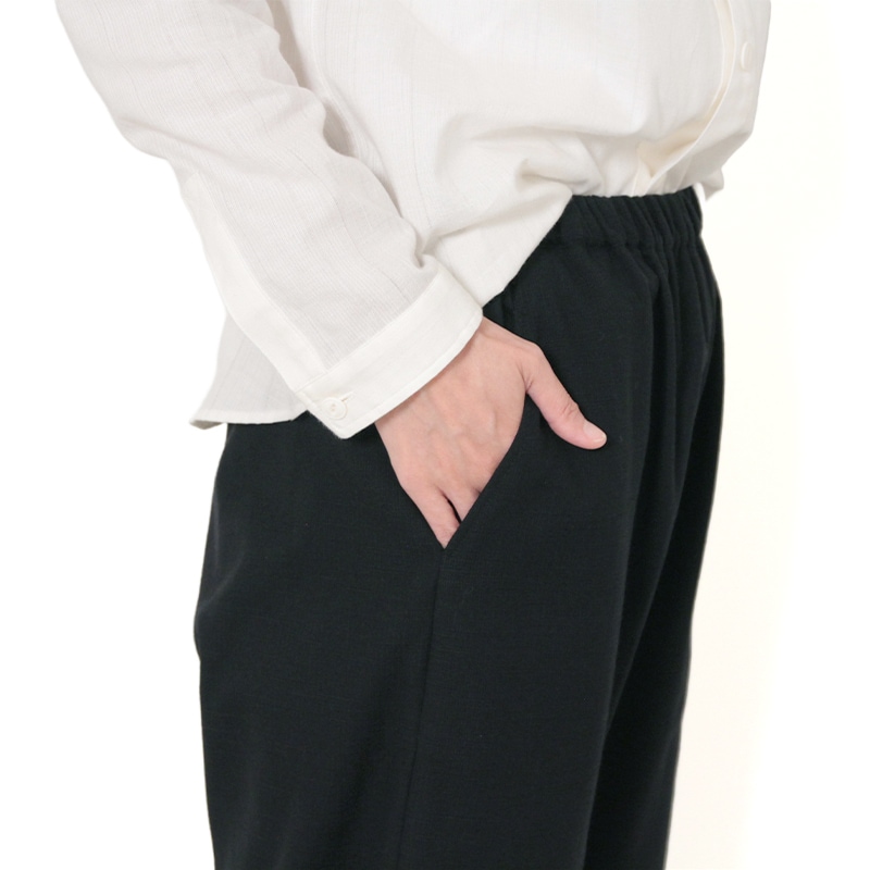 パンツ [彩藍 野風クロップドパンツ] 黒 綿100％