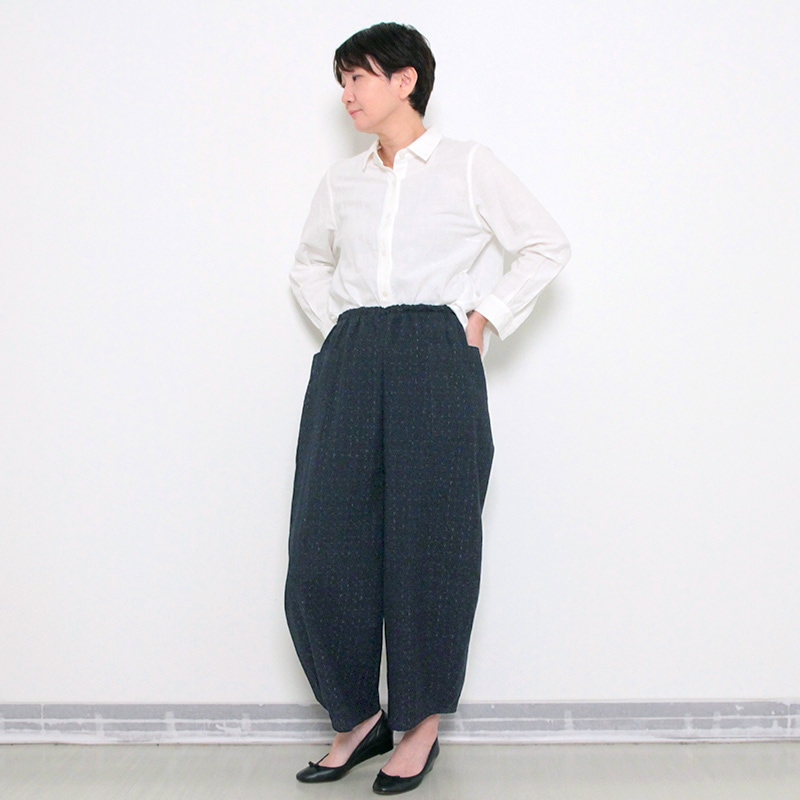 蜻蛉ワイドパンツ着用写真