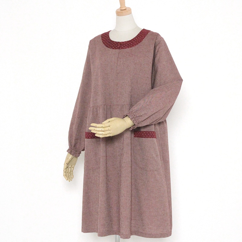 小縞スモック 赤