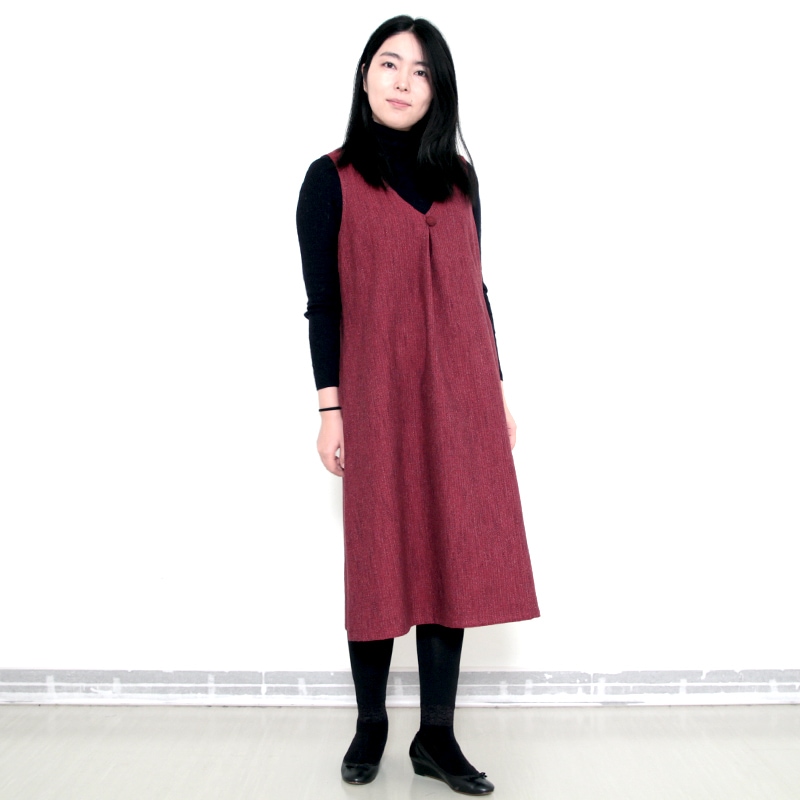 彩藍 熱砂ジャンパースカート 赤