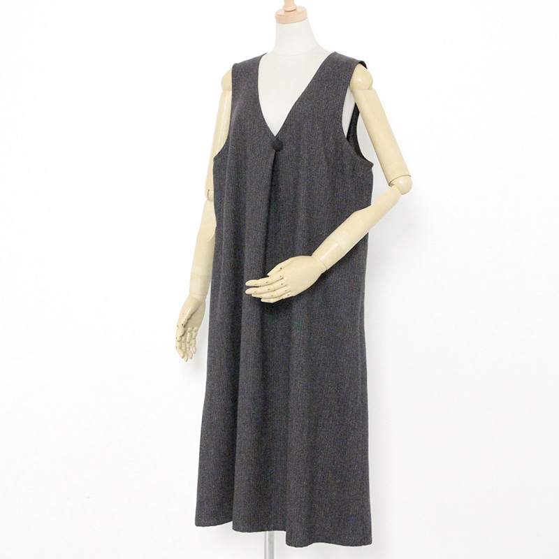 彩藍 熱砂ジャンパースカート グレー