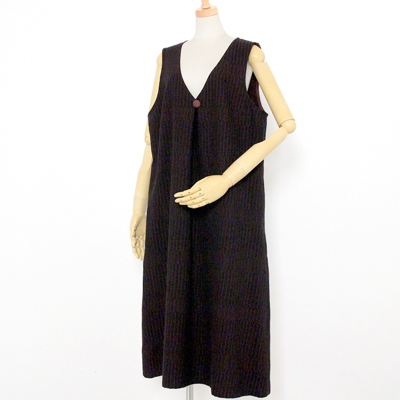 彩藍 光珠ジャンパースカート 黒