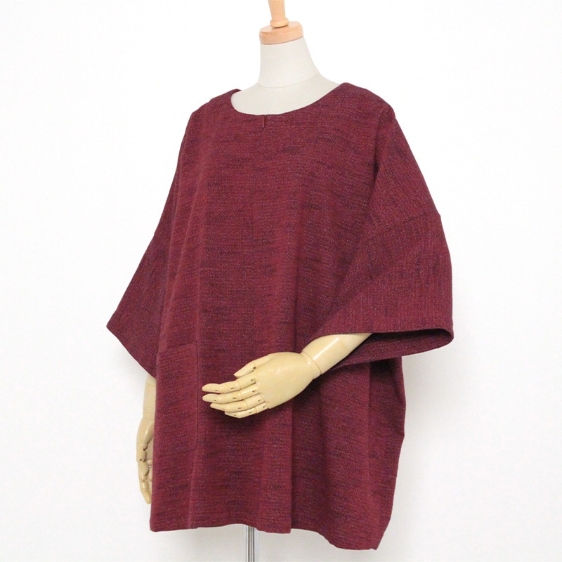 彩藍 熱砂チュニックブラウス 赤