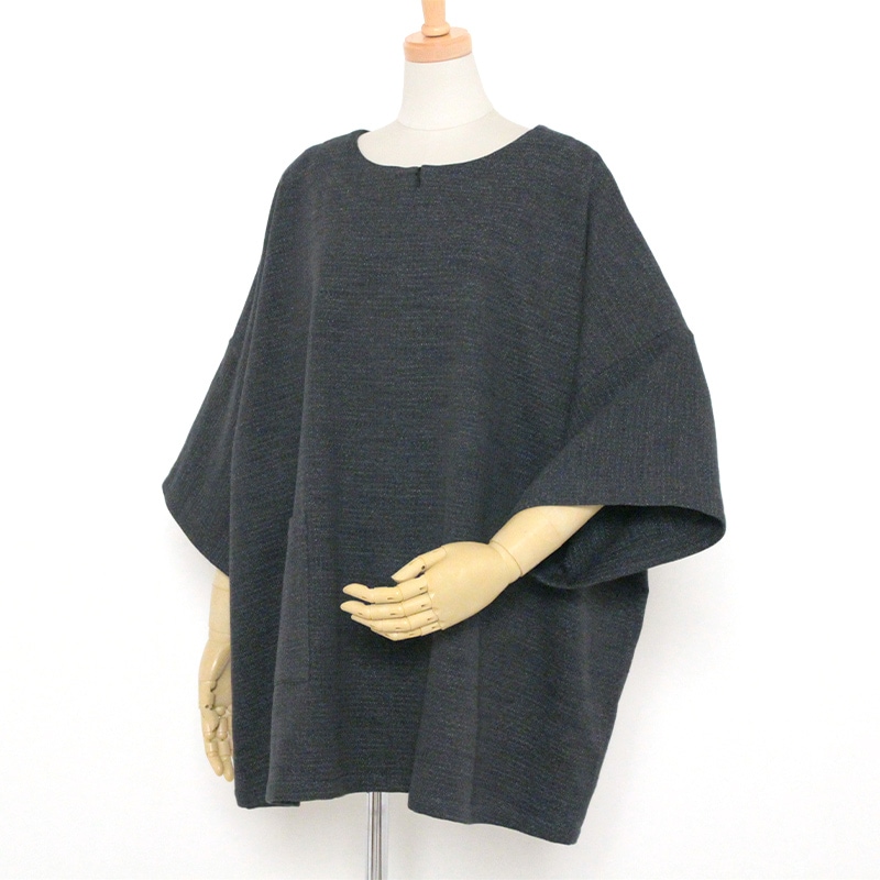 彩藍 熱砂チュニックブラウス グレー