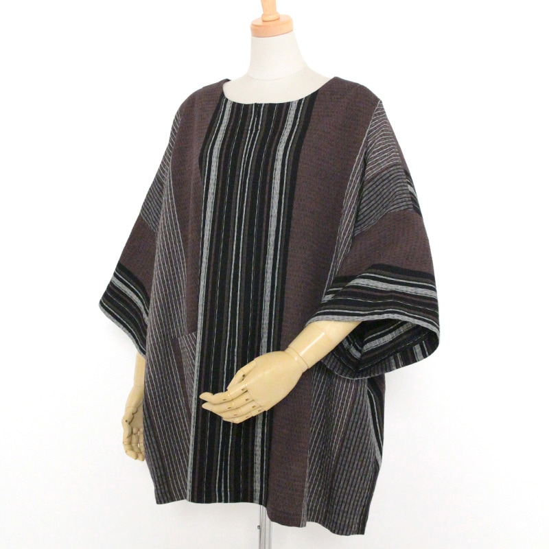 彩藍 熱砂チュニックブラウス あずき