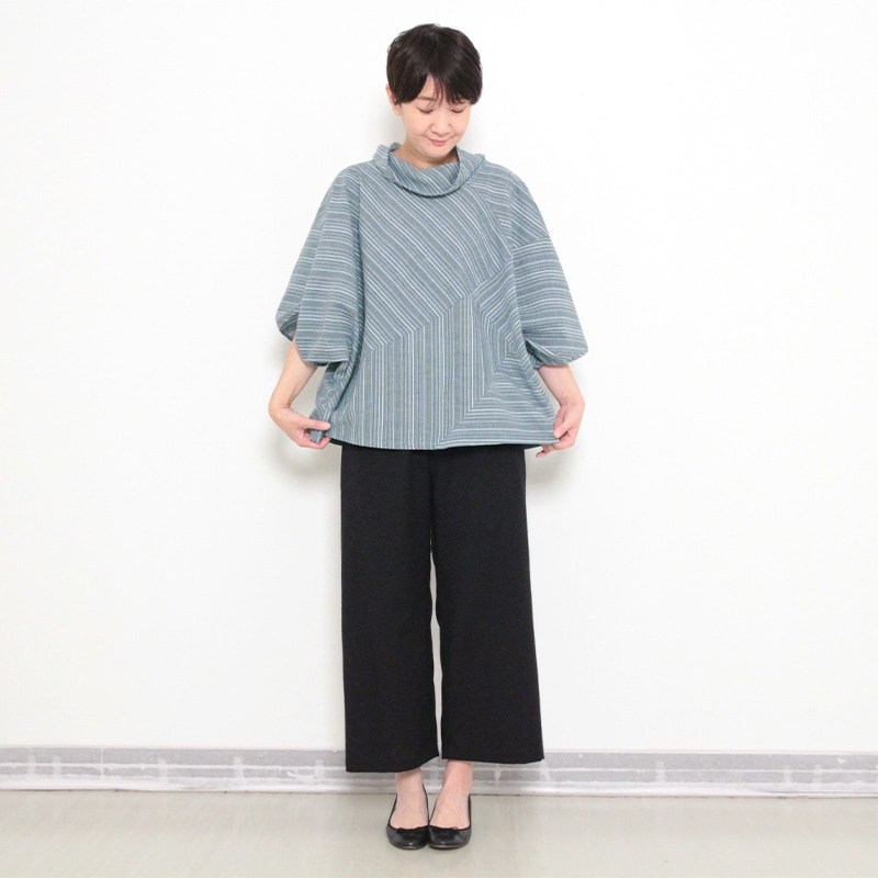 彩藍 風草しじらプルオーバー