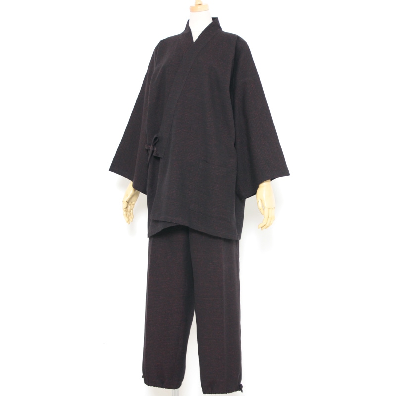 作務衣「熱砂 黒/赤」