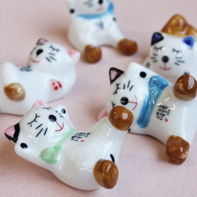 箸置き 猫 おしゃれ かわいい 招き猫の箸置き しあわせこいこい