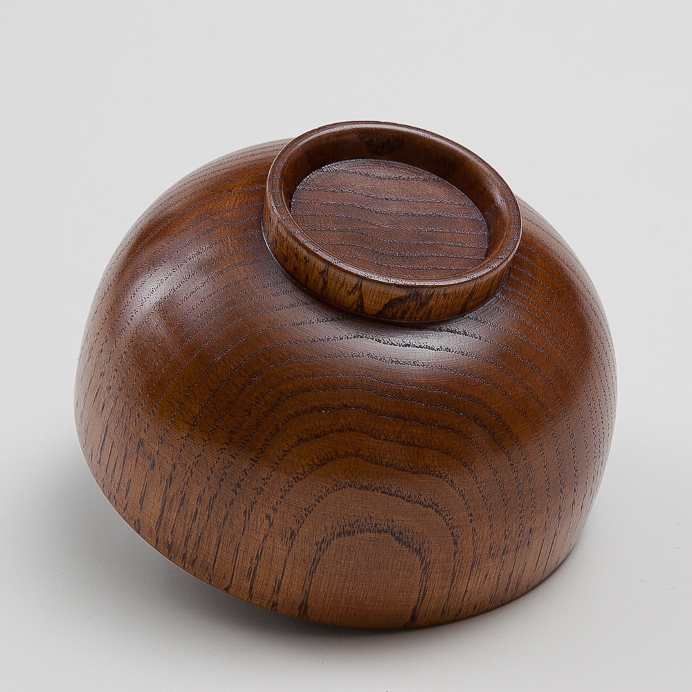 手仕事 ゆらぎ椀 栗の木 天然木製 栗の木 汁椀 布袋型 漆塗り | 汁椀,木目・木地呂