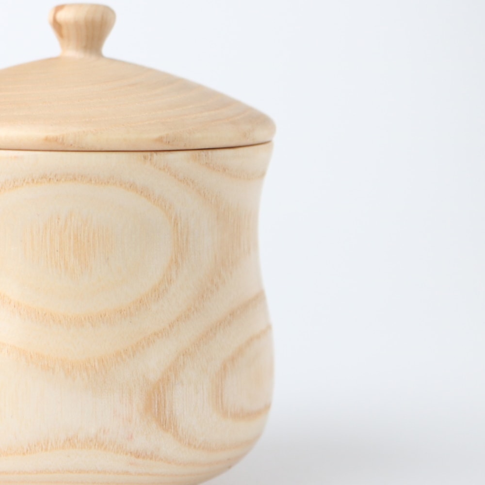 天然木製 蓋付き 湯呑み 白木 | カップ・茶器・酒器,カップ | 曲げ