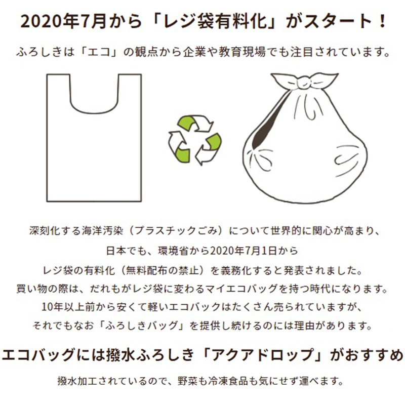 風呂敷 kata kata むすび アクアドロップ 100cm レジ袋有料化