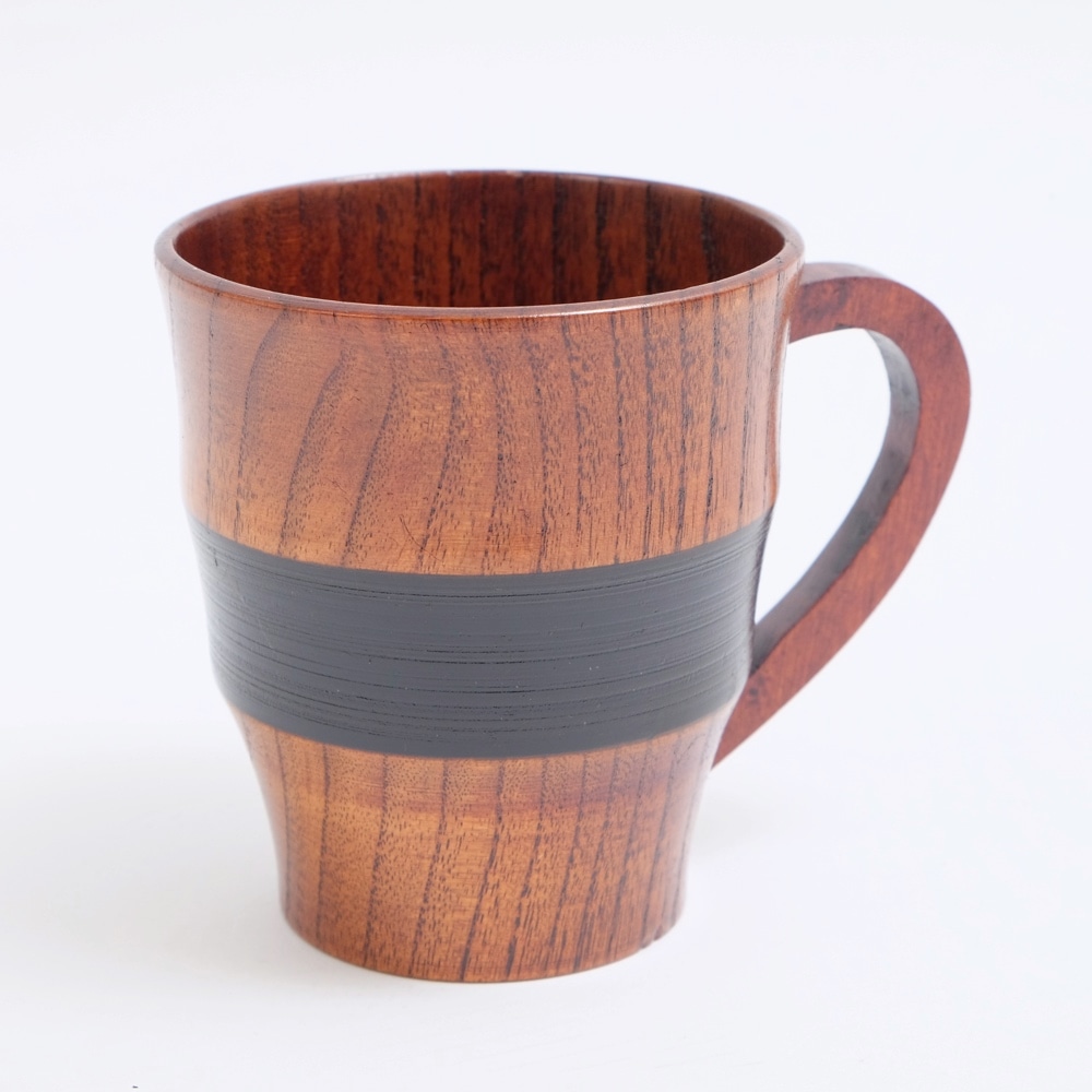 天然木製 那智マグ 黒 漆塗り | カップ・茶器・酒器,カップ | 曲げ