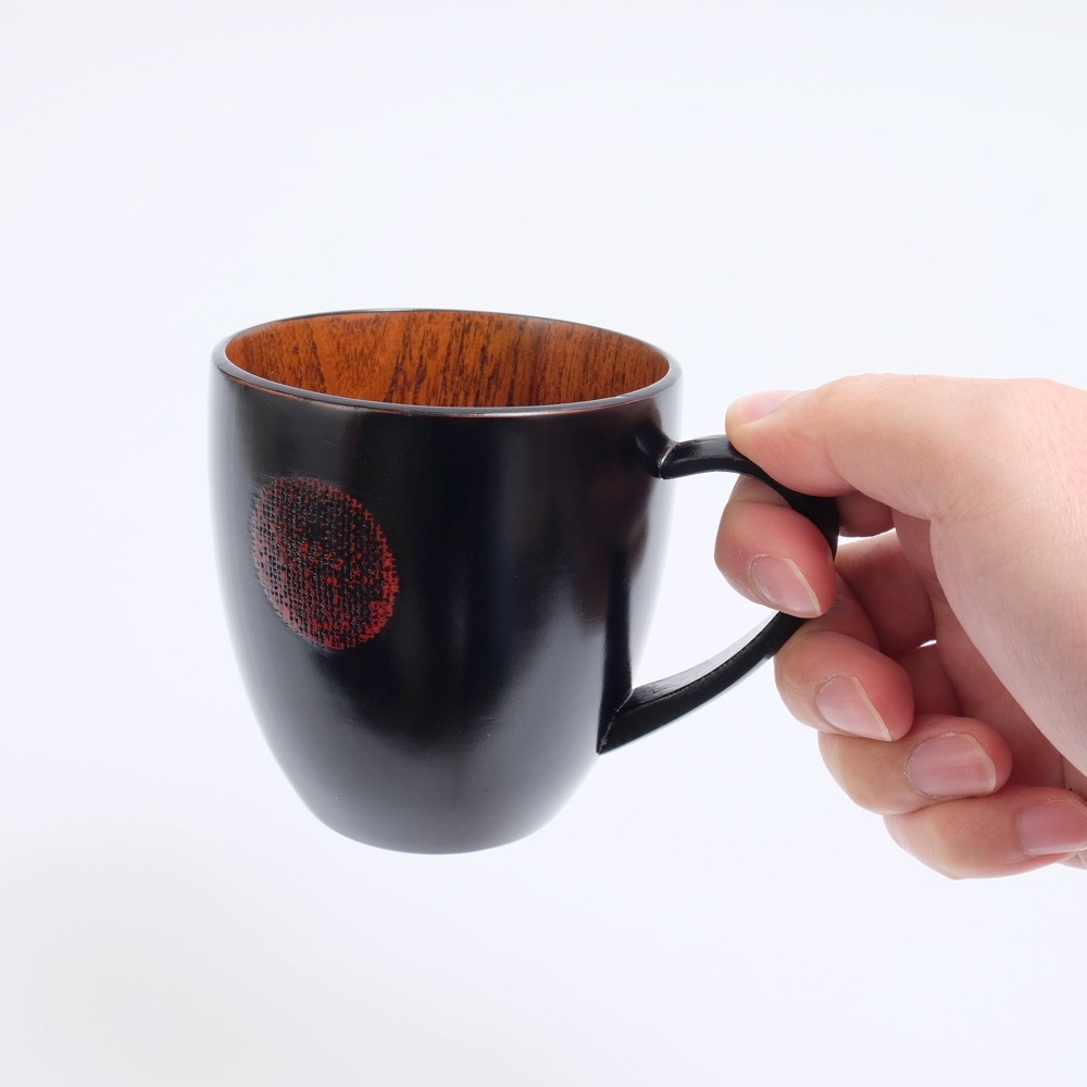 天然木製 Cマグカップ 水玉 曙 漆塗り | カップ・茶器・酒器,カップ