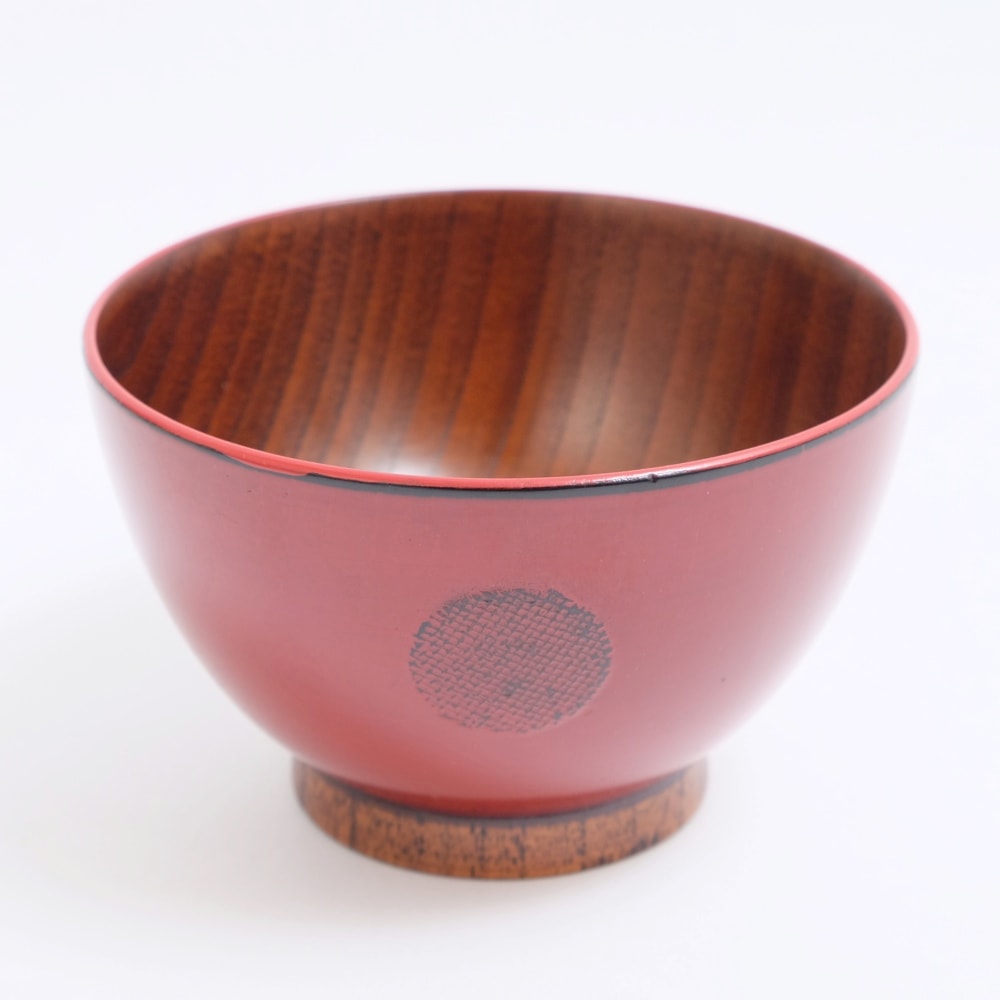 天然木製 汁椀 こまり 根来 漆塗り | 汁椀,赤色・朱色・根来 | 曲げ