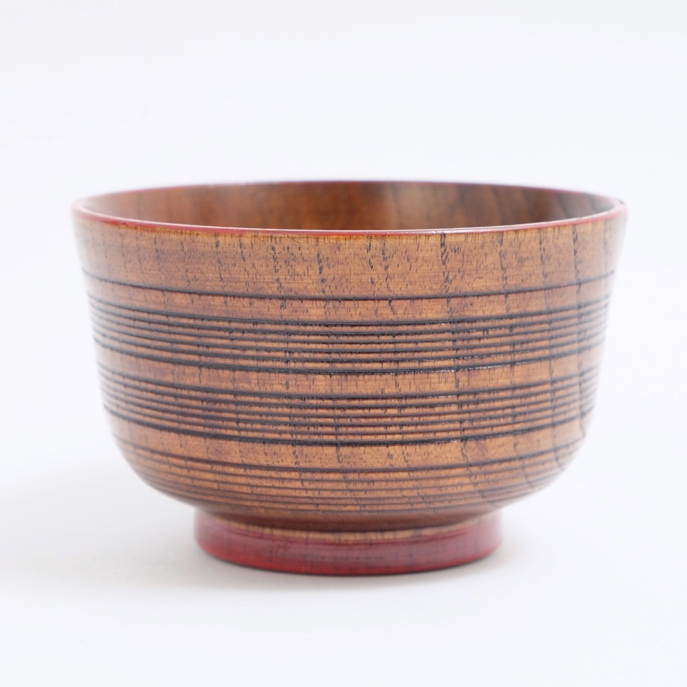 天然木製 汁椀 千筋渕 赤 漆塗り | 汁椀,木目・木地呂 | ホーム