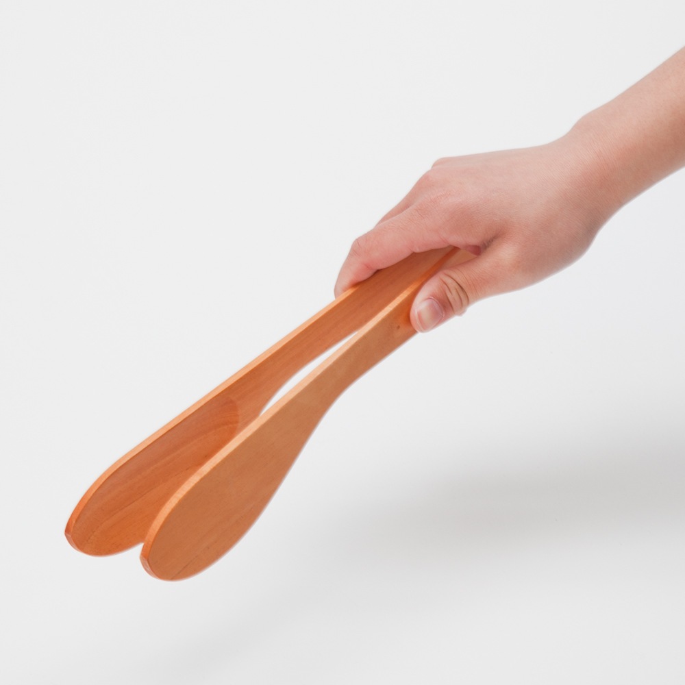 天然木製 ソリッド キッチンツール トング マホガニー Tongs