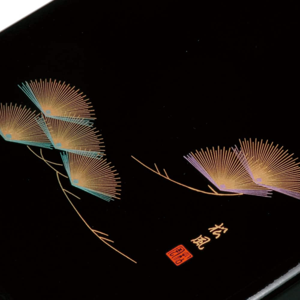 紀州塗り 尺１寸 加伏文庫 黒 平成錦松 | カテゴリ2,文庫 | みよし漆器本舗