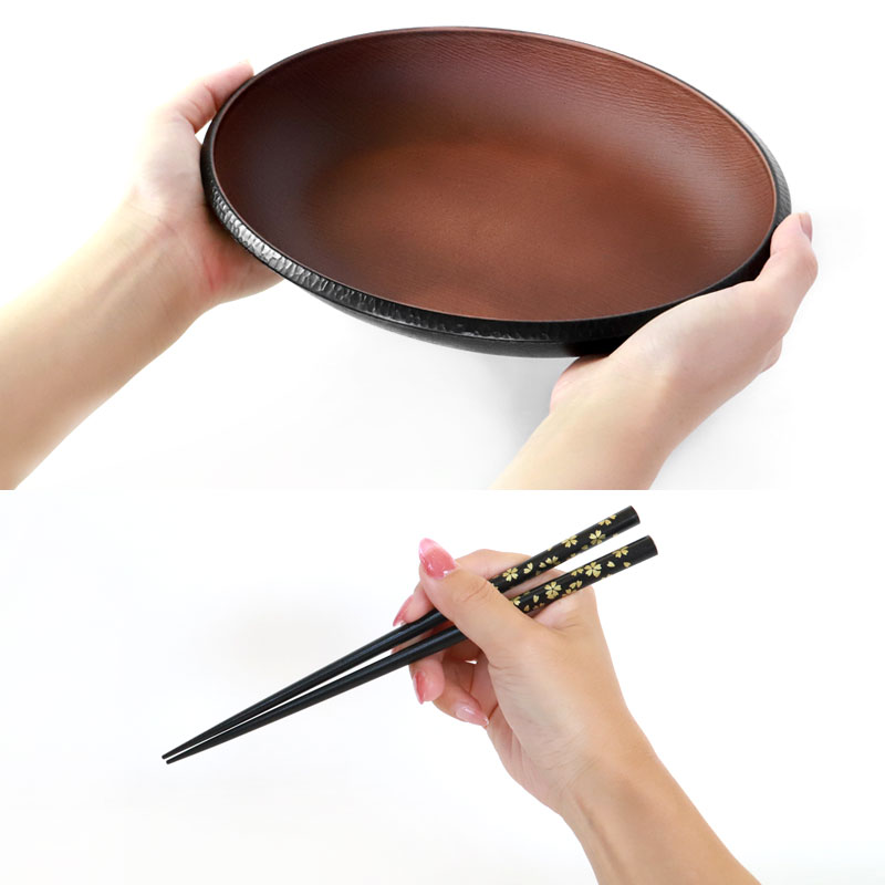 オーバルプレート ペア 6点セット お箸・スプーン付き 紀州塗り