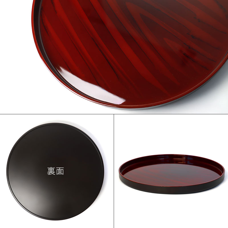 ノンスリップ お盆 紀州漆器 木目 30cm おぼん トレイ ノンスリップ