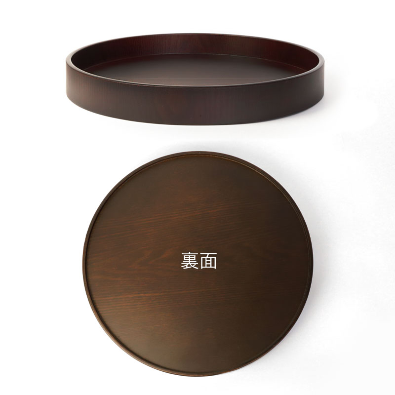 お盆 トレー 木製 丸盆 茶盆 30cm ナチュラル 紀州漆器 ウッド ダーク