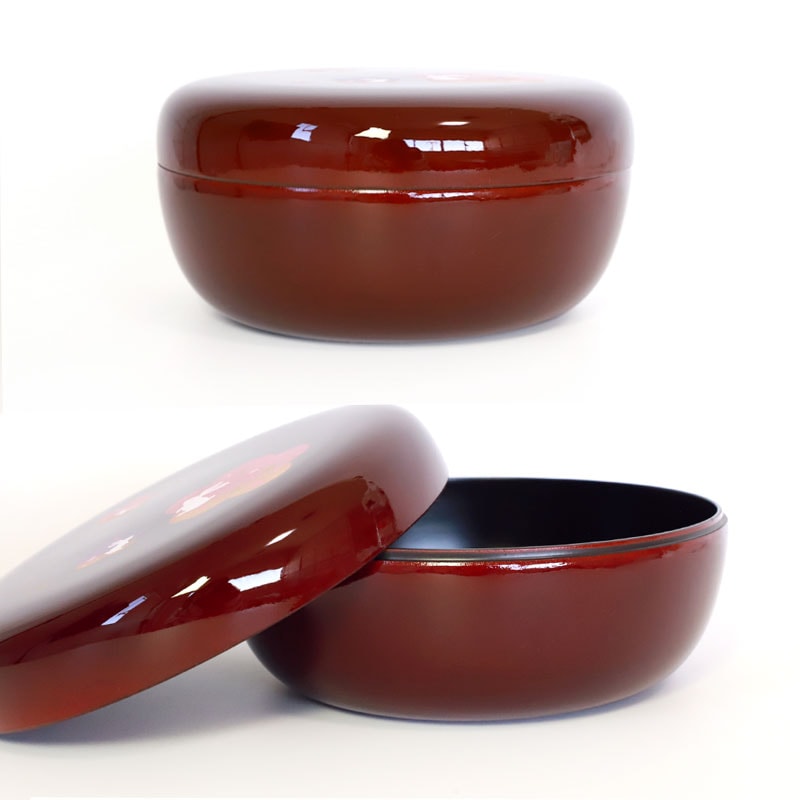 紀州塗り 菓子器 溜 宴うさぎ 18cm 紀州漆器 菓子盆 菓子鉢 ボウル