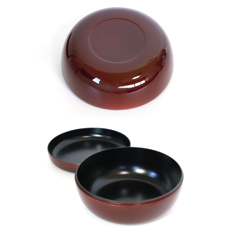 紀州塗り 菓子器 溜 宴うさぎ 18cm 紀州漆器 菓子盆 菓子鉢 ボウル