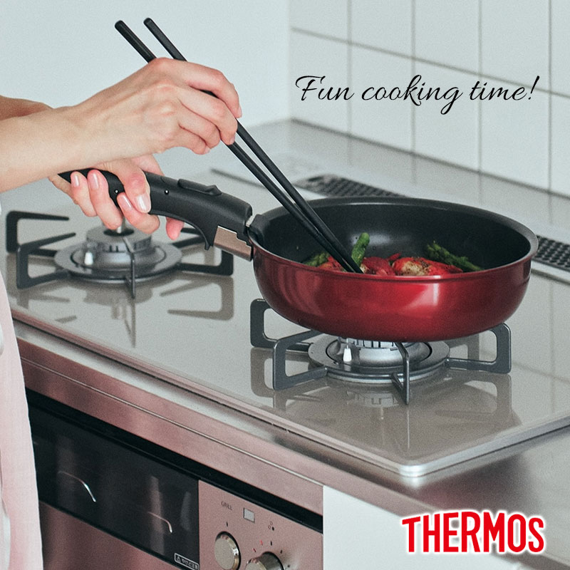 サーモス 取っ手のとれるフライパン8点セット KSD-8A ディープレッド