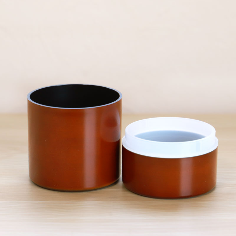 茶筒 紀州塗り 木目（小） 紀州漆器 茶色 ブラウン 保存容器 茶葉保存